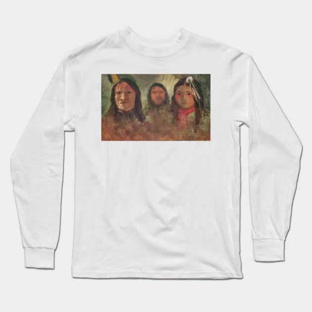 Three Indians by Albert Bierstadt Long Sleeve T-Shirt by Classic Art Stall